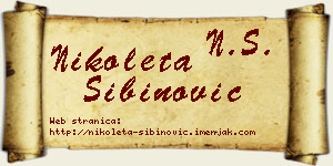 Nikoleta Sibinović vizit kartica